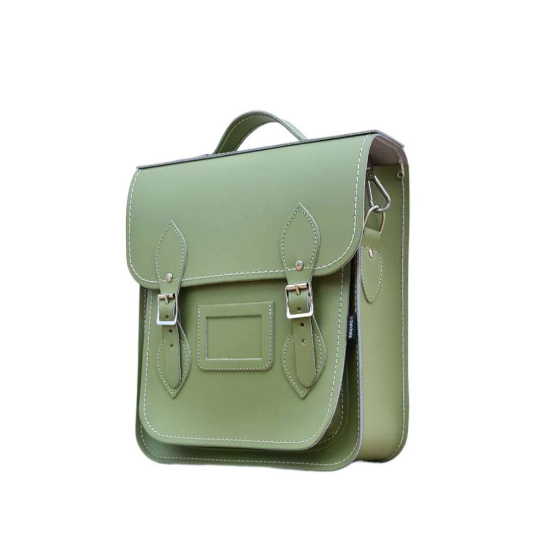 Handmade Leather City Backpack - Sage Green  