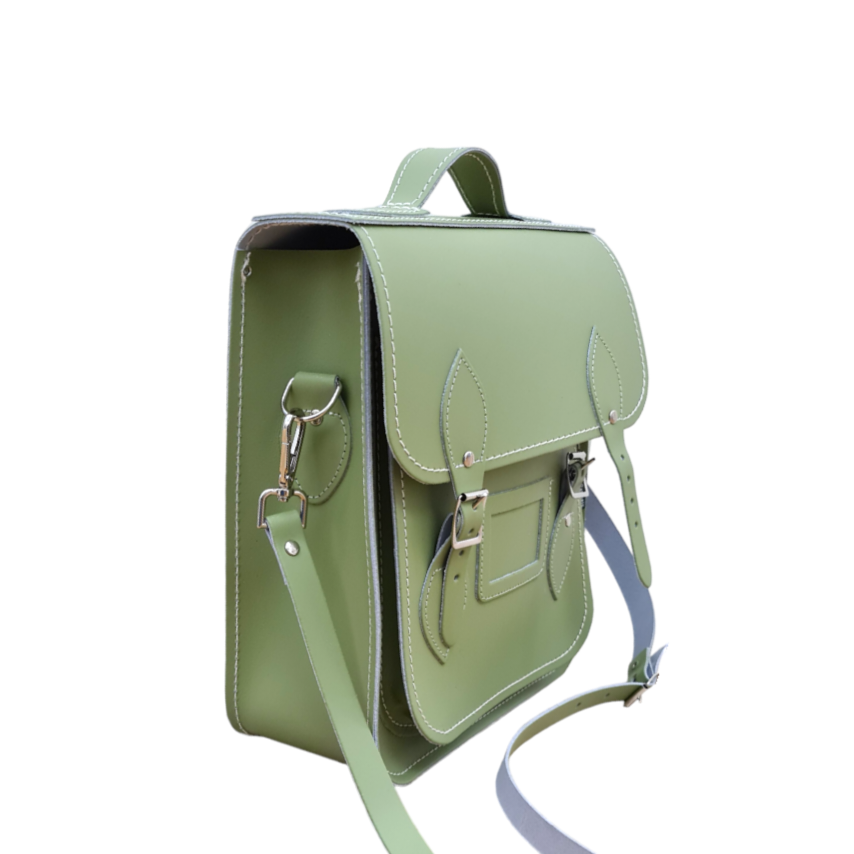 Handmade Leather City Backpack - Sage Green  