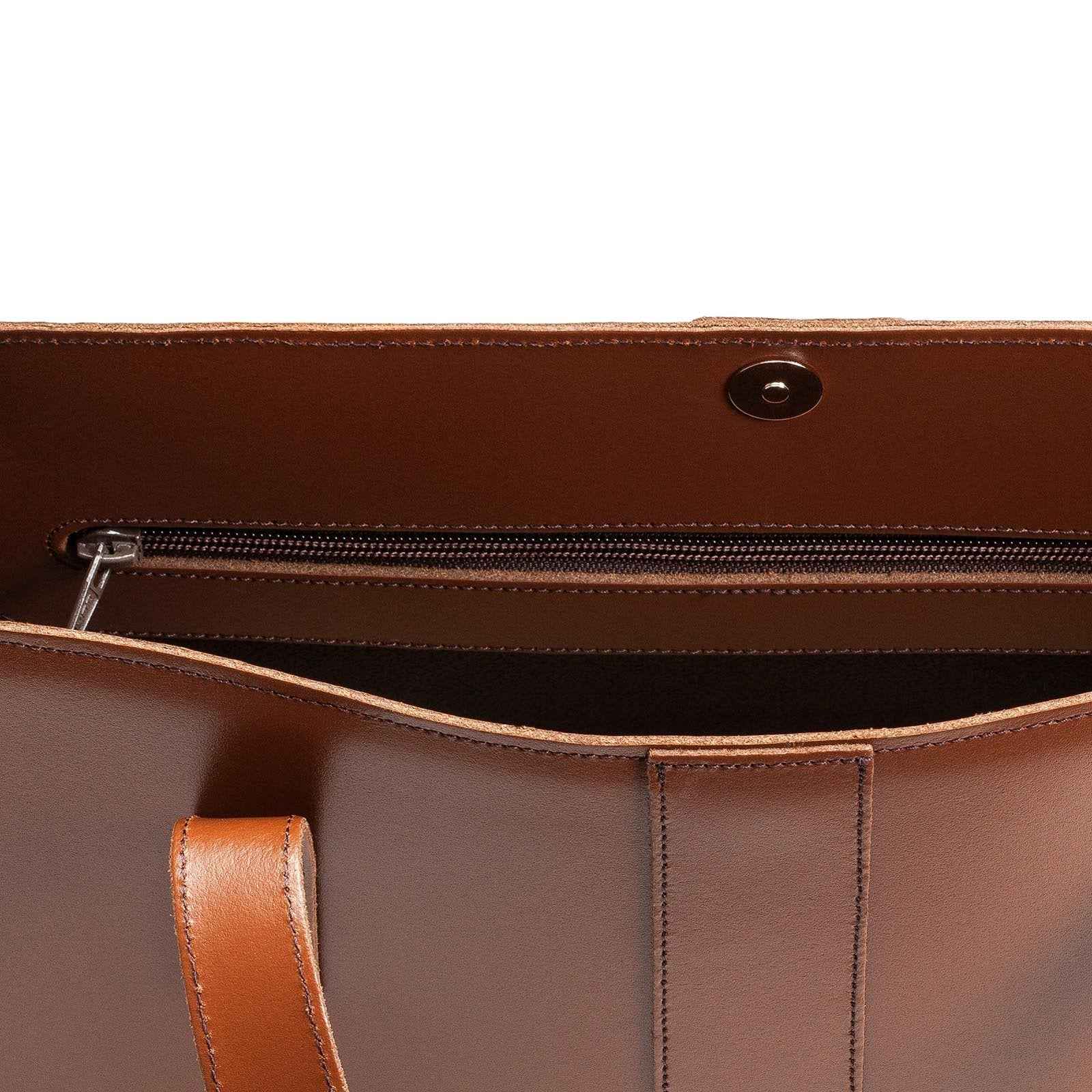 Handmade Leather Shopper- Chestnut