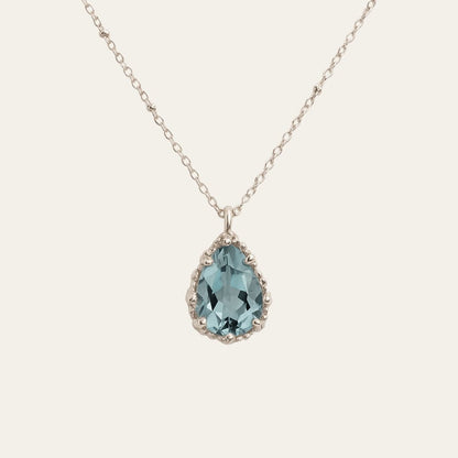 Silver Blue Topaz Necklace - Aurelia  