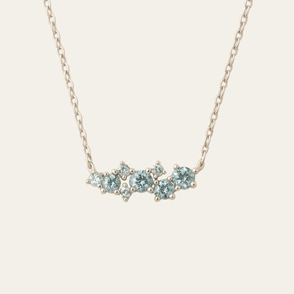 Silver Cluster Gemstone Necklace - Elara  