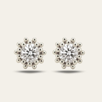 Silver White Topaz Seren Studs  