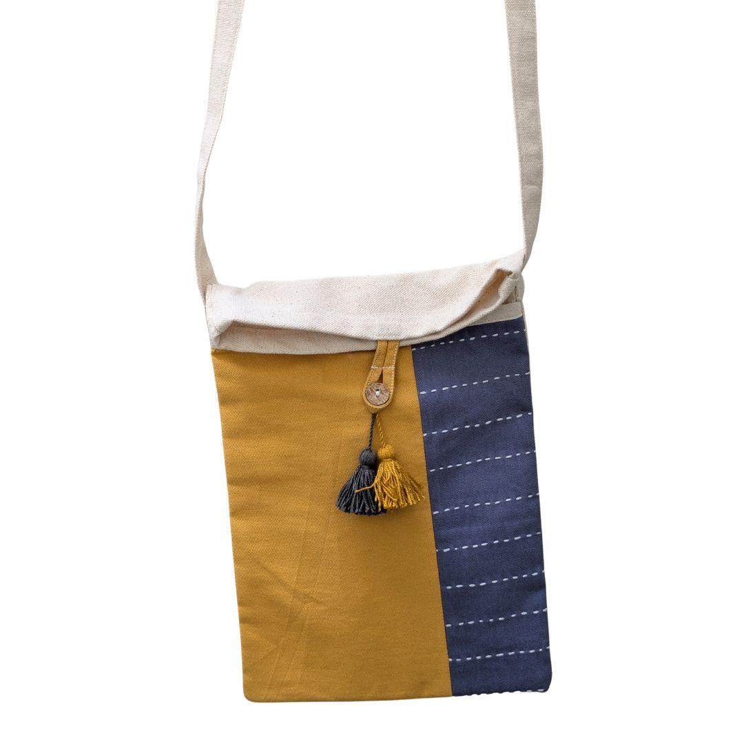 Handmade Cotton Canvas Crossbody Sling Bag  
