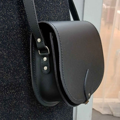 Handmade Leather Saddle Bag - Black