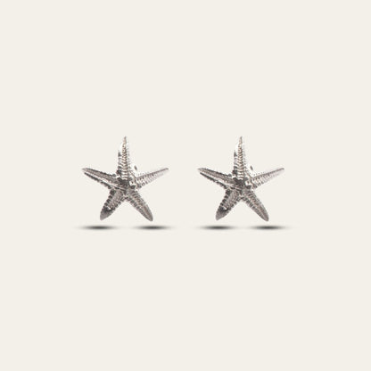 Dainty Silver Starfish Studs  