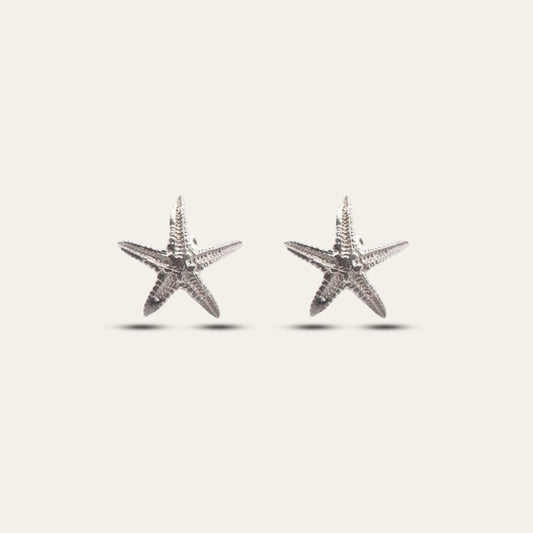 Dainty Silver Starfish Studs  