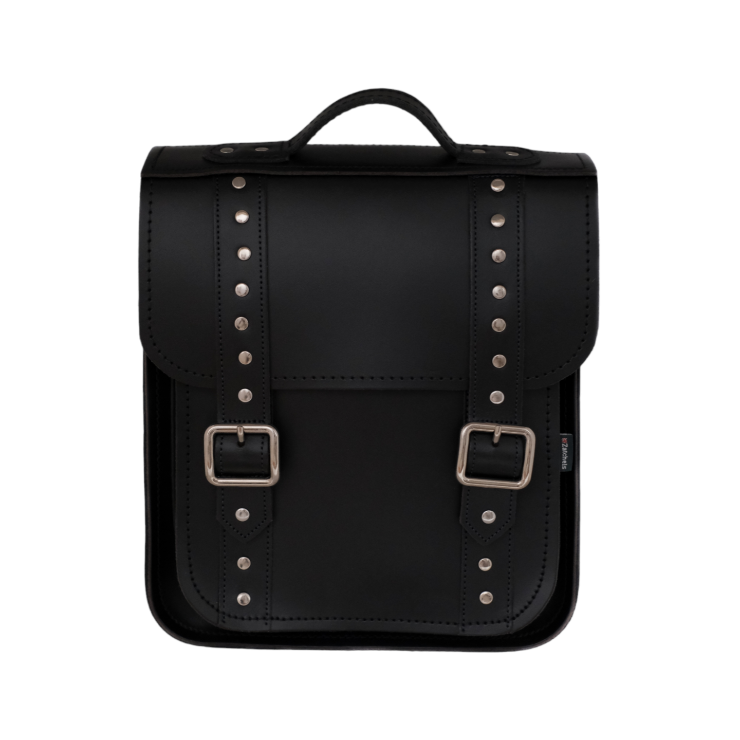 Handmade Leather City Backpack - Black Gothic Studded  