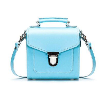 Handmade Leather Sugarcube Handbag - Pastel Baby Blue