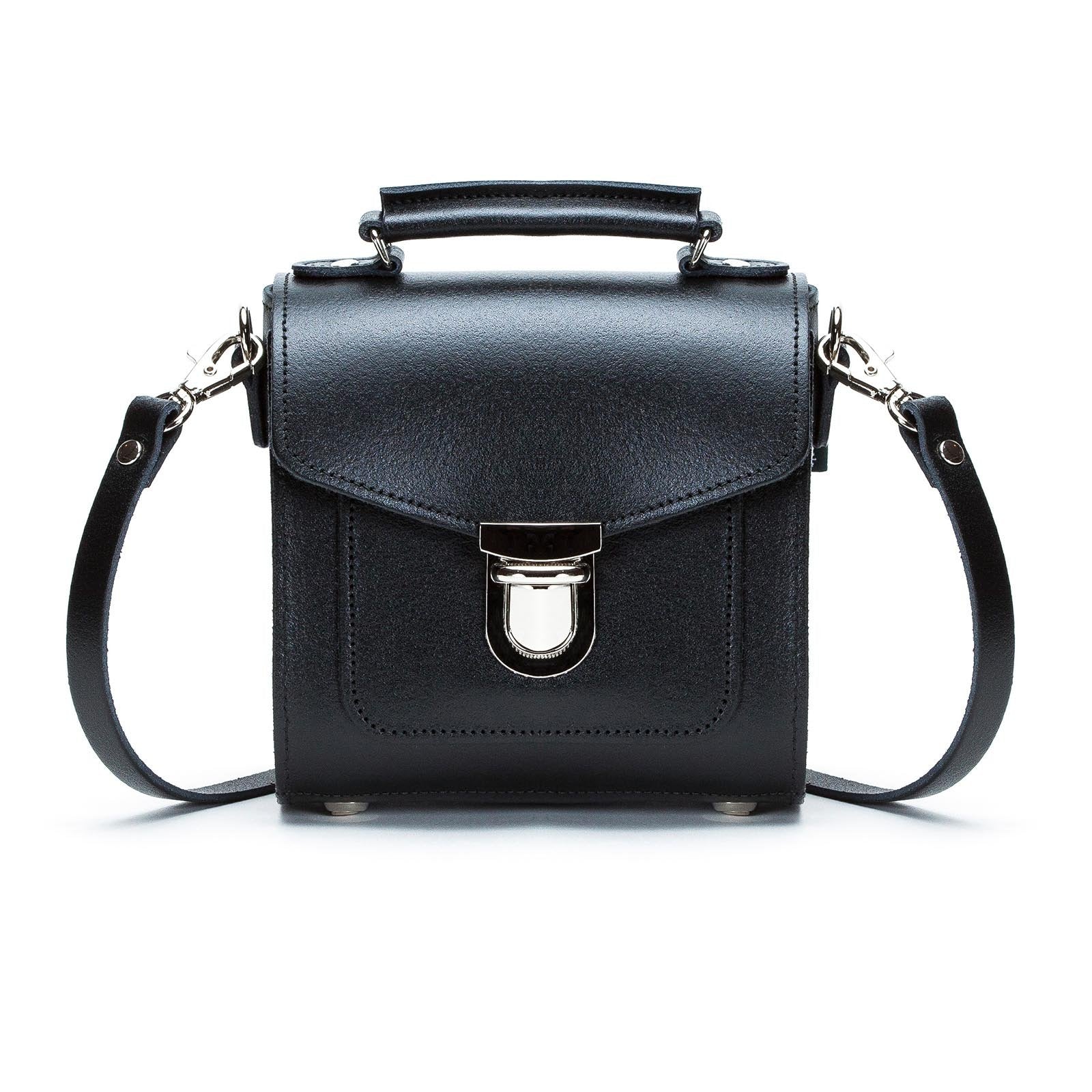 Handmade Leather Sugarcube Handbag - Black  
