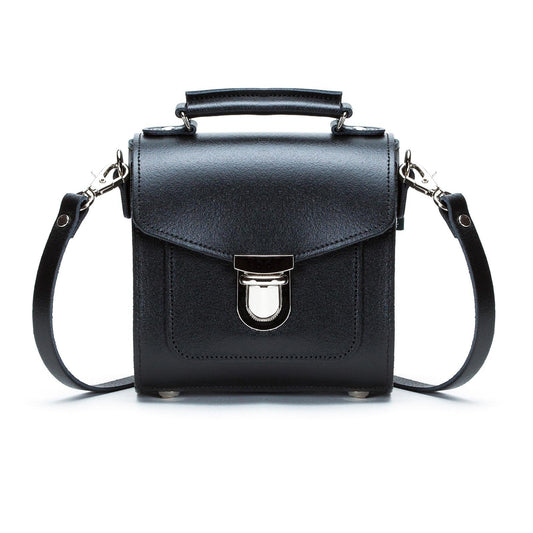 Handmade Leather Sugarcube Handbag - Black  