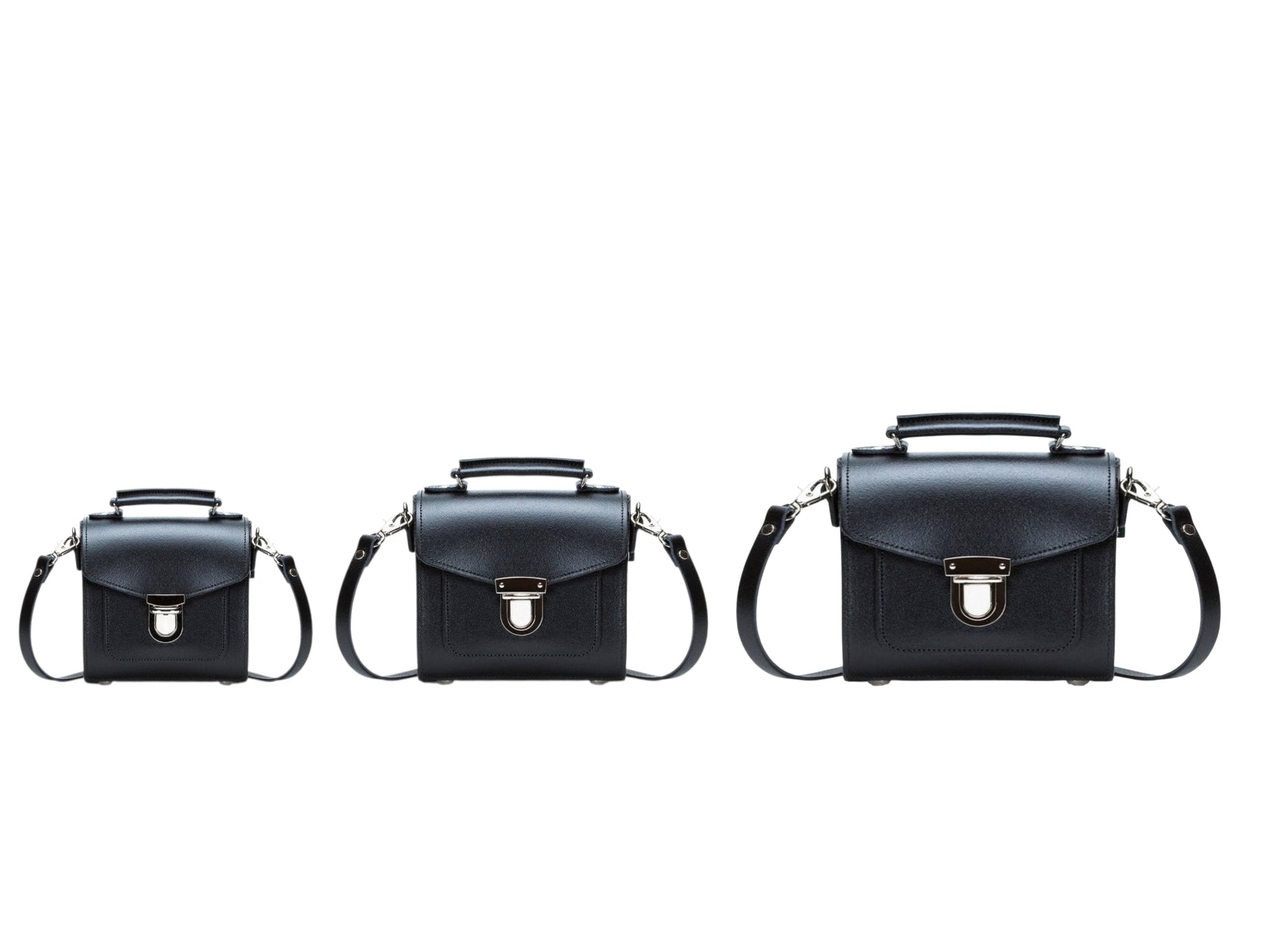 Handmade Leather Sugarcube Handbag - Black  