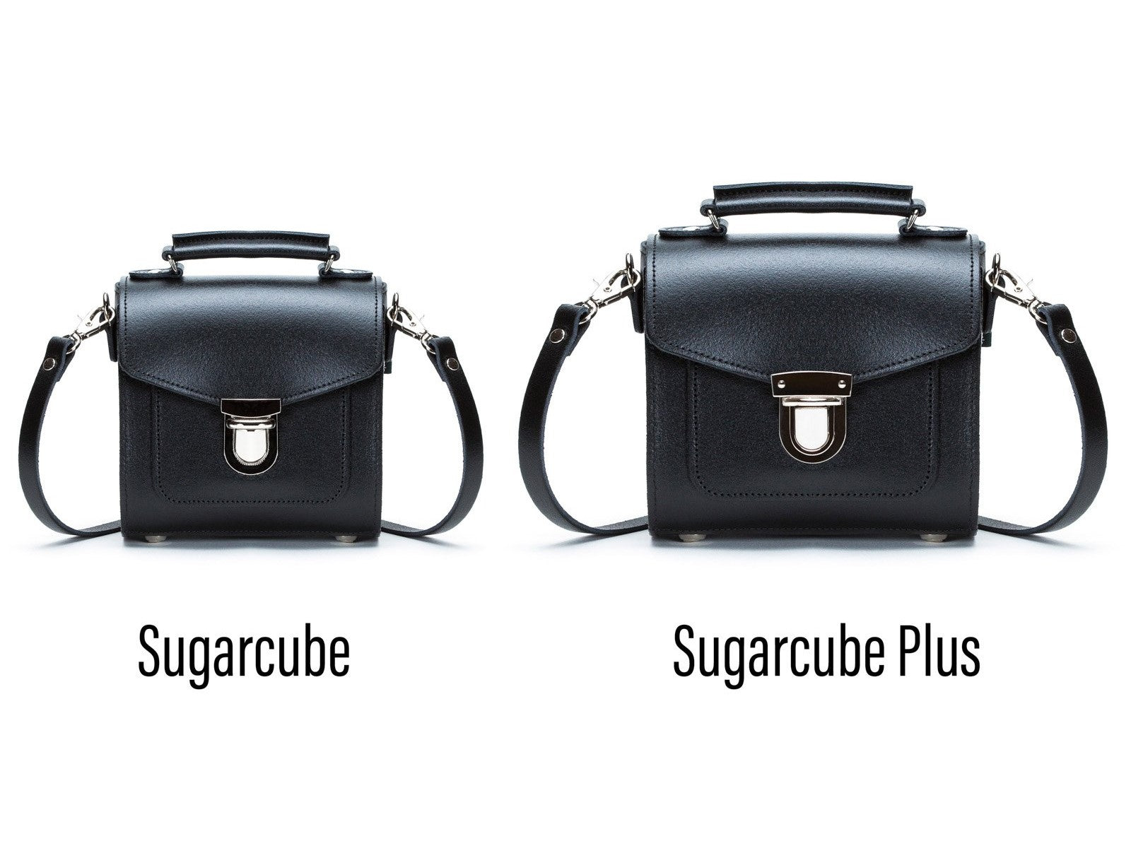 Handmade Leather Sugarcube Handbag - Black  