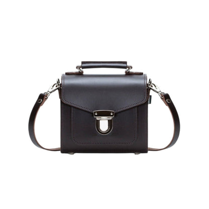 Handmade Leather Sugarcube Handbag - Dark Brown