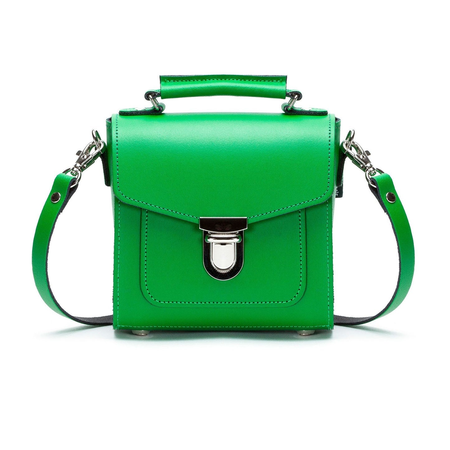 Handmade Leather Sugarcube Handbag - Green  
