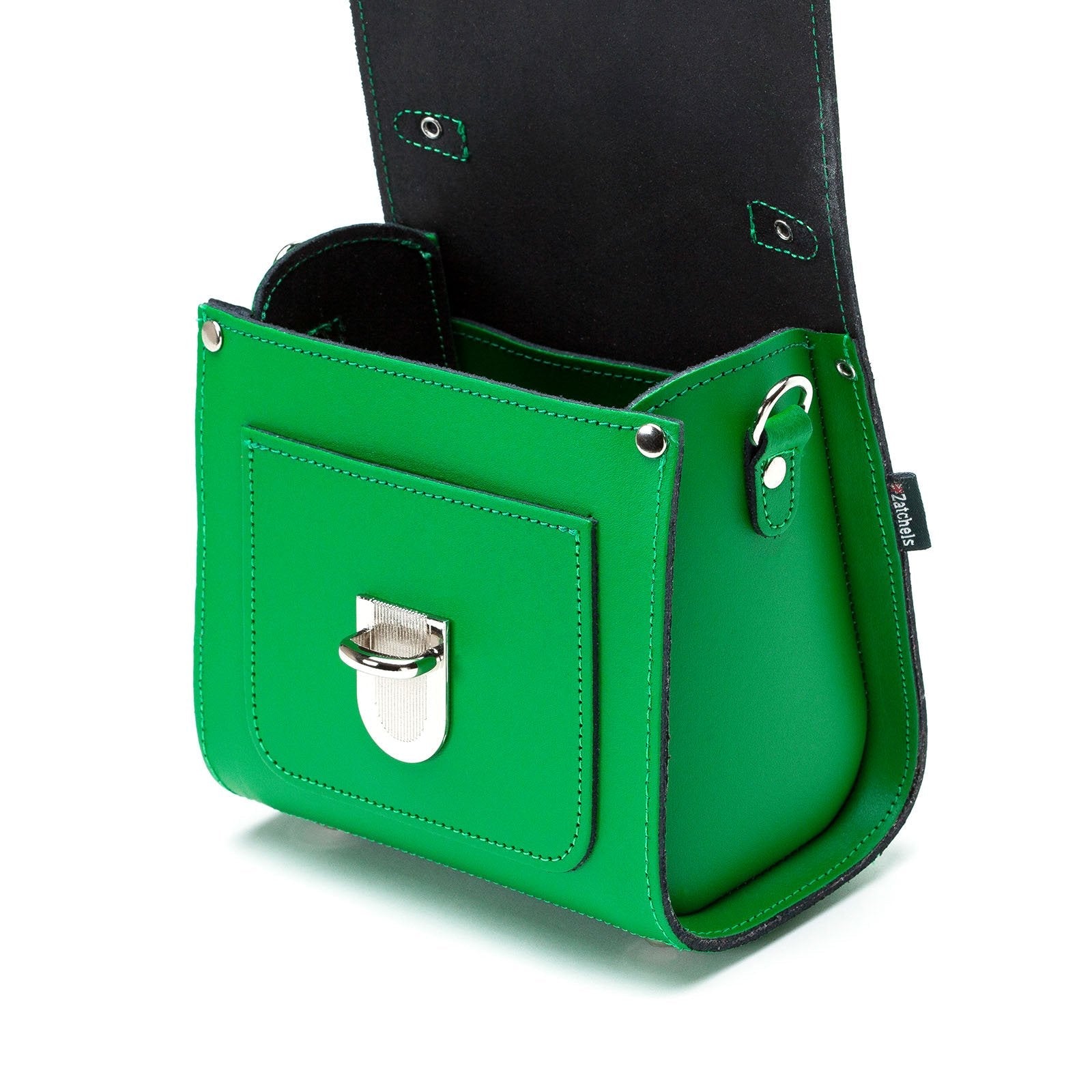 Handmade Leather Sugarcube Handbag - Green  