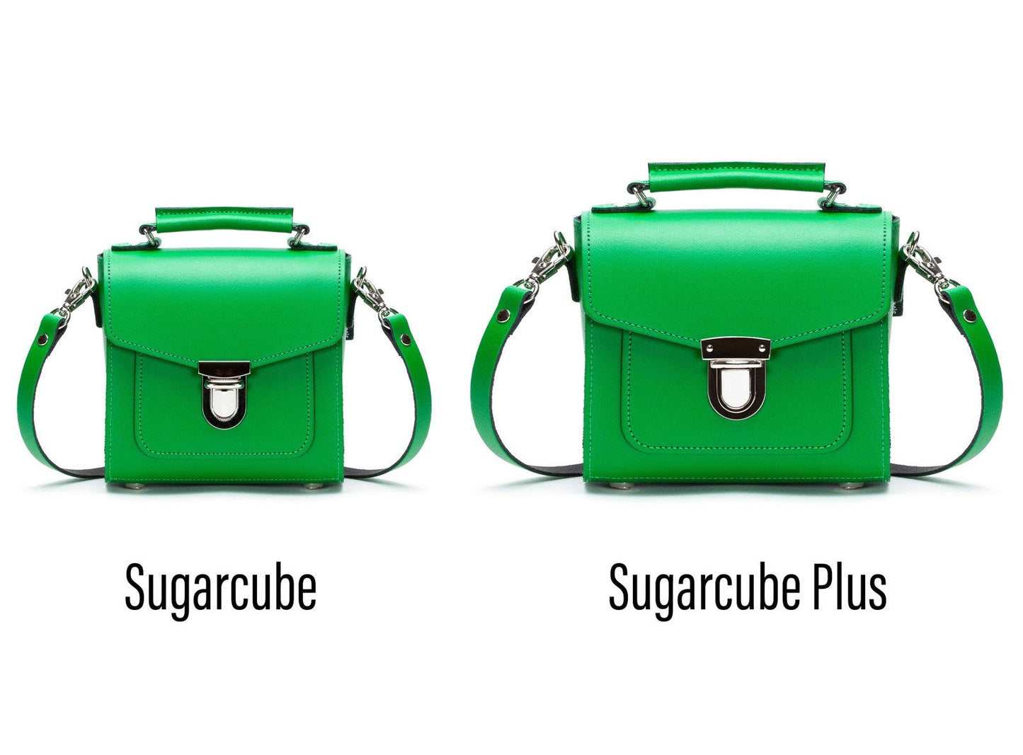 Handmade Leather Sugarcube Handbag - Green  