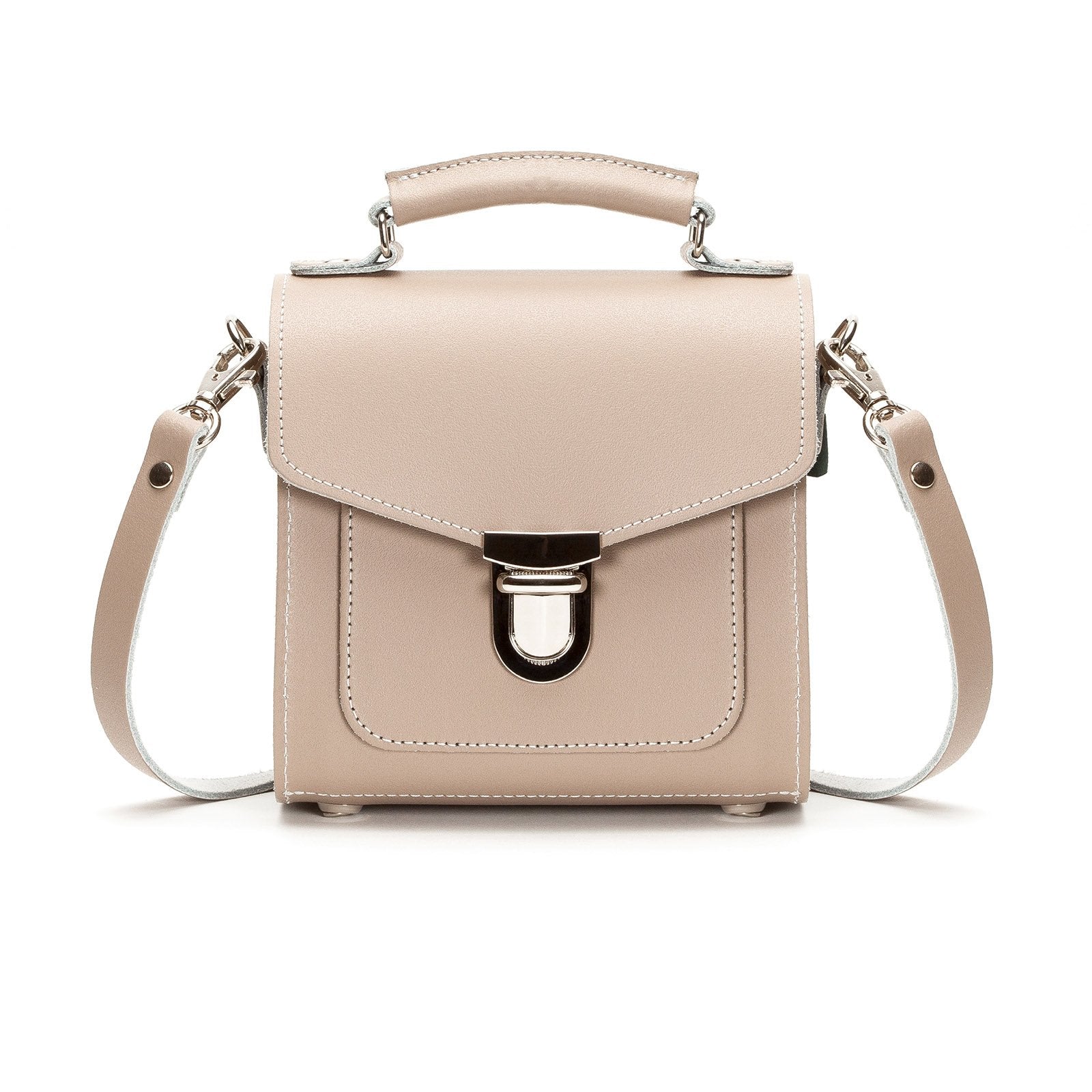 Handmade Leather Sugarcube Handbag - Iced Coffee  