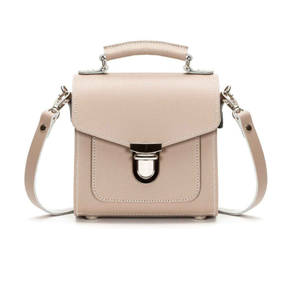 Handmade Leather Sugarcube Handbag - Iced Coffee