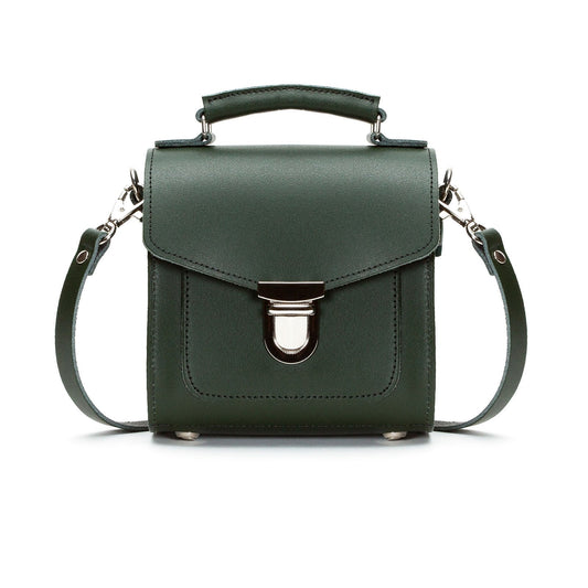 Handmade Leather Sugarcube Handbag - Ivy Green  
