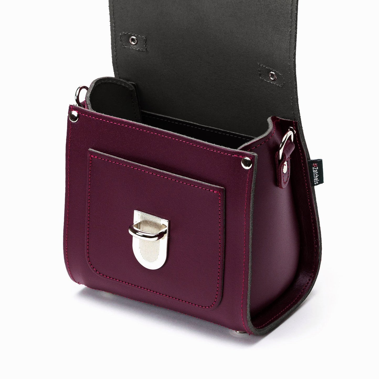 Handmade Leather Sugarcube Handbag - Marsala Red  