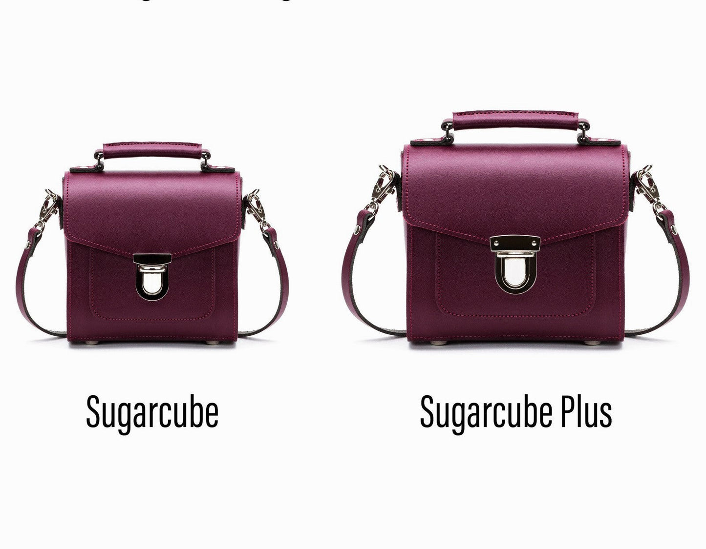 Handmade Leather Sugarcube Handbag - Marsala Red  