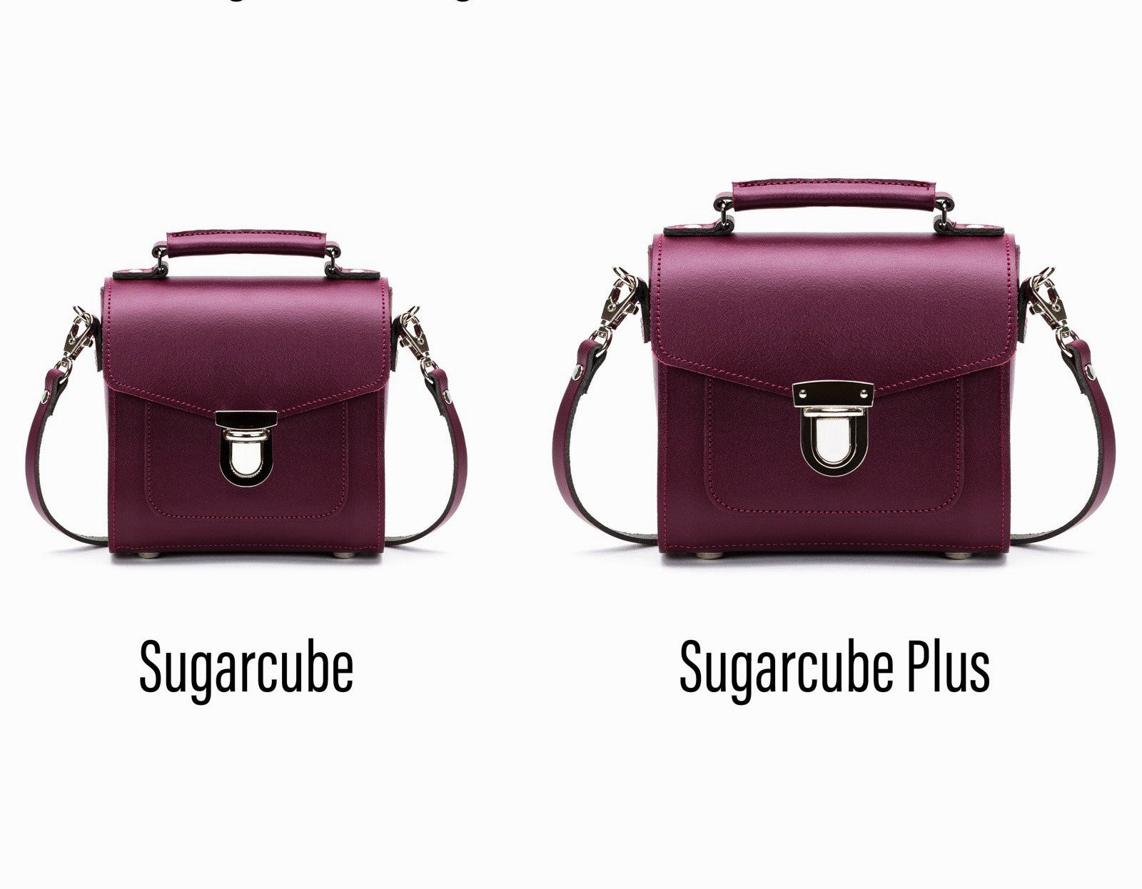 Handmade Leather Sugarcube Handbag - Marsala Red  