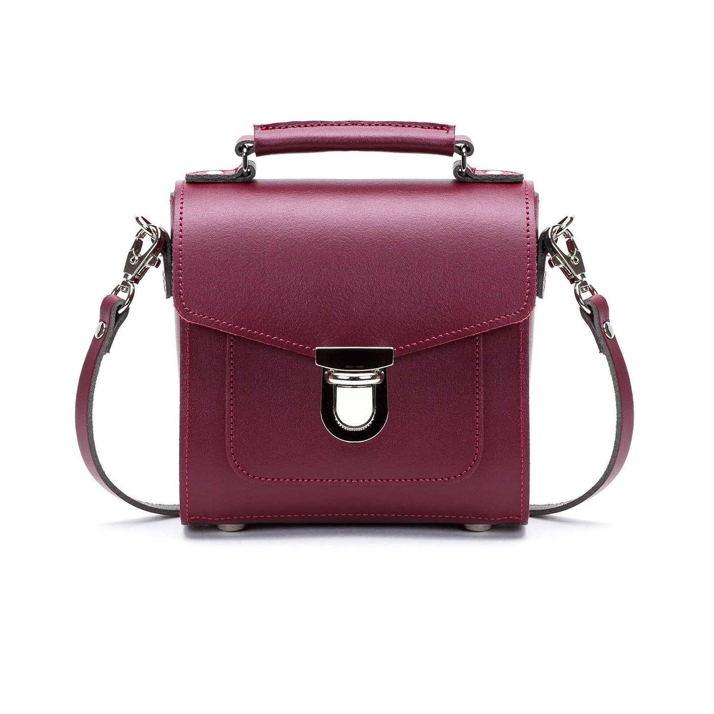 Handmade Leather Sugarcube Handbag - Oxblood  