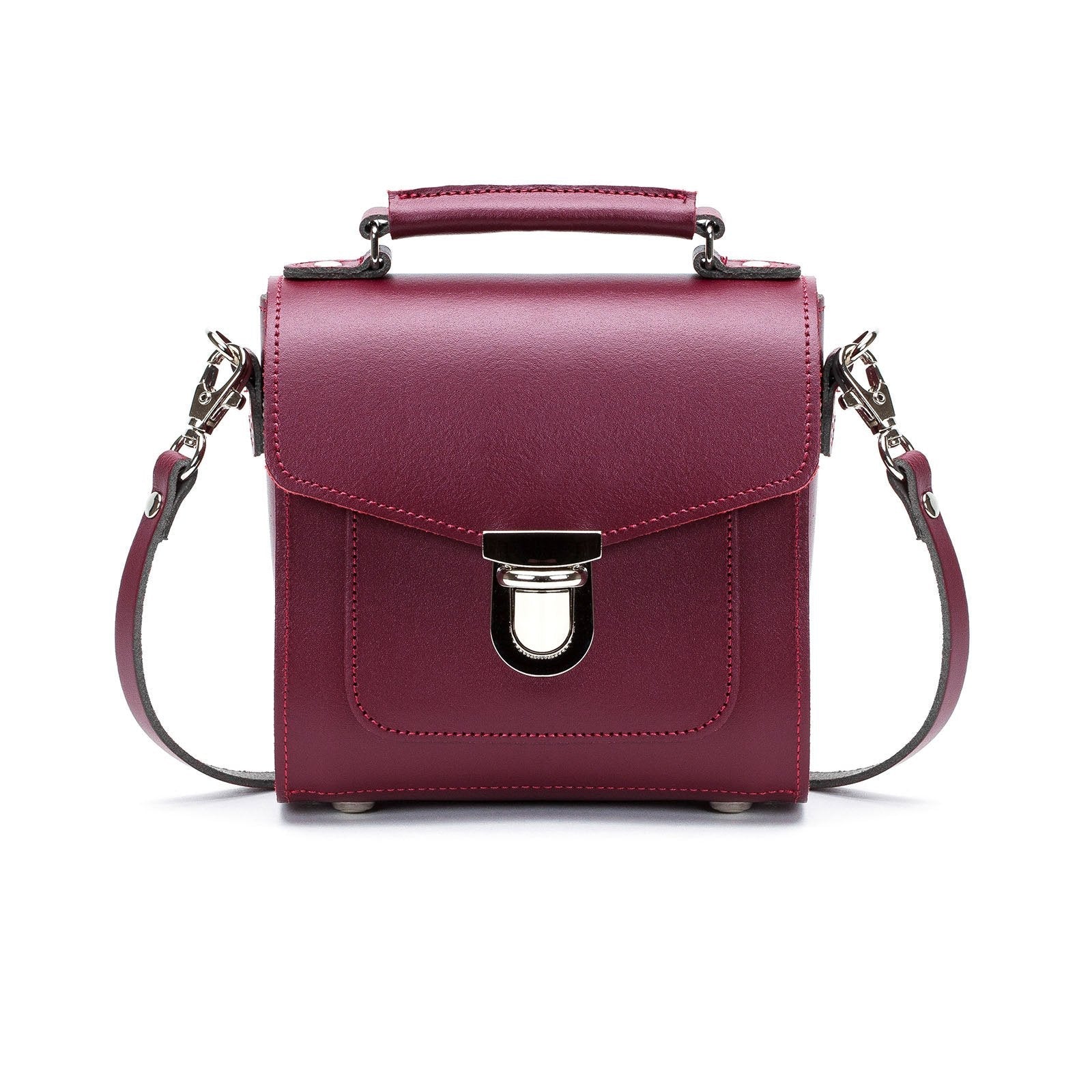 Handmade Leather Sugarcube Handbag - Oxblood  