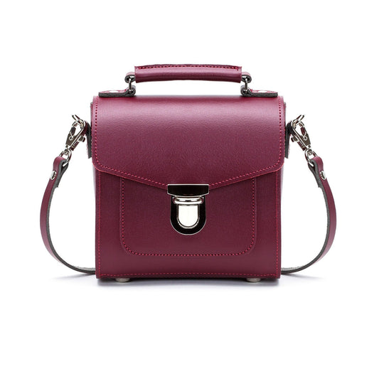 Handmade Leather Sugarcube Handbag - Oxblood  