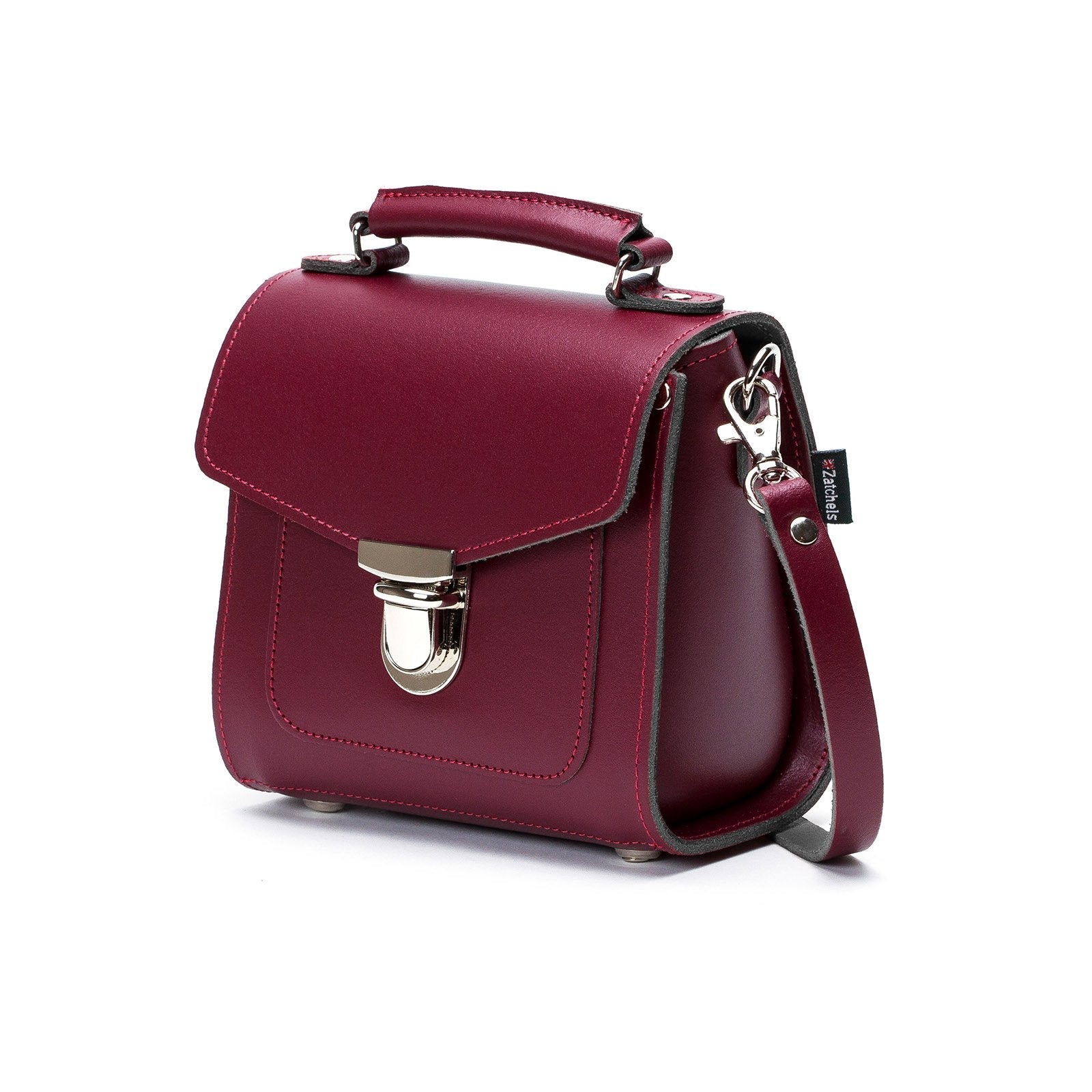 Handmade Leather Sugarcube Handbag - Oxblood  
