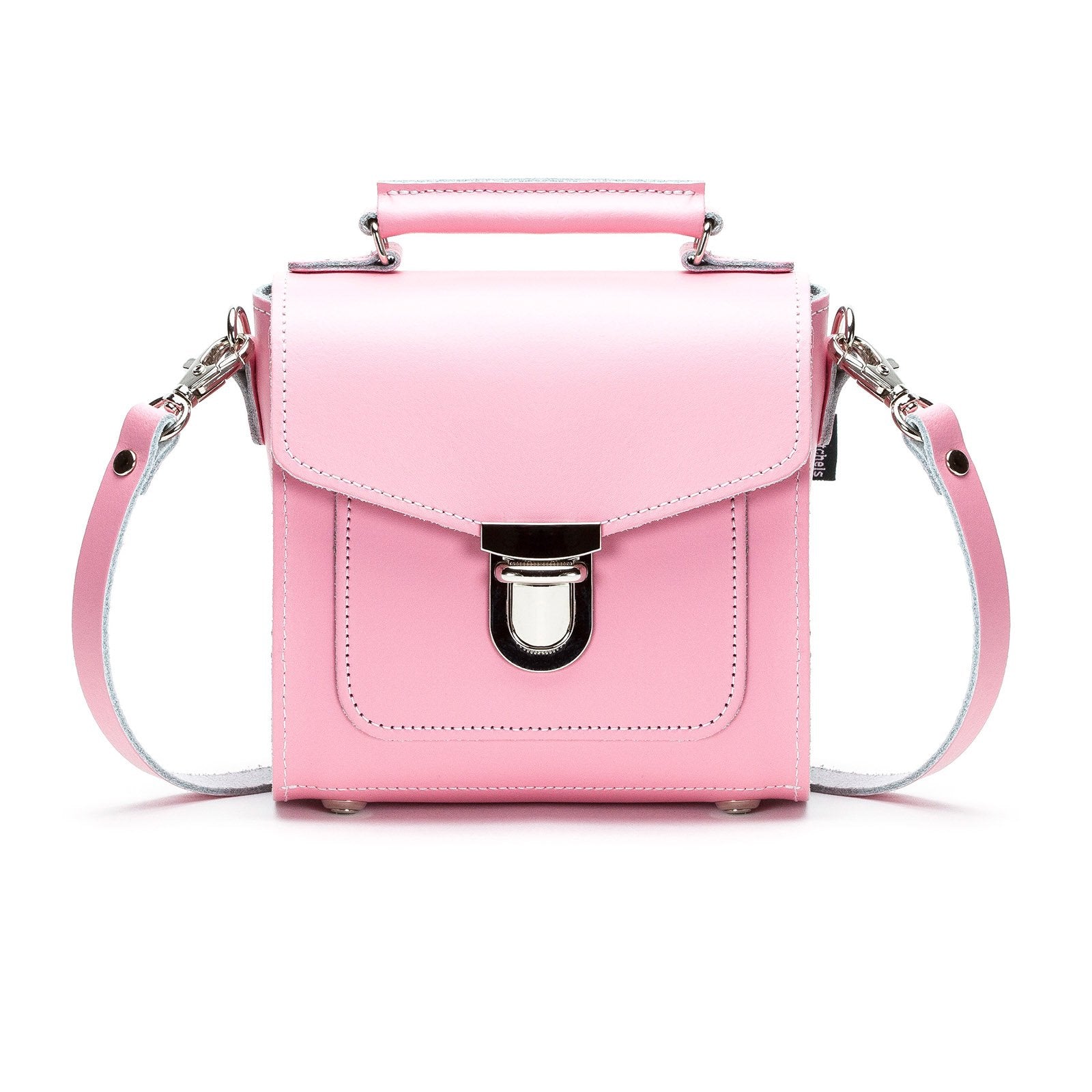 Handmade Leather Sugarcube Handbag - Pastel Pink  