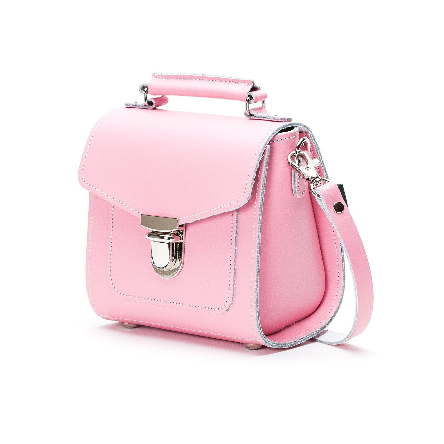 Handmade Leather Sugarcube Handbag - Pastel Pink  