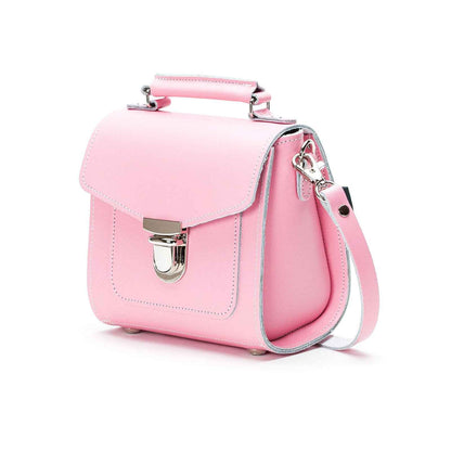 Handmade Leather Sugarcube Handbag - Pastel Pink