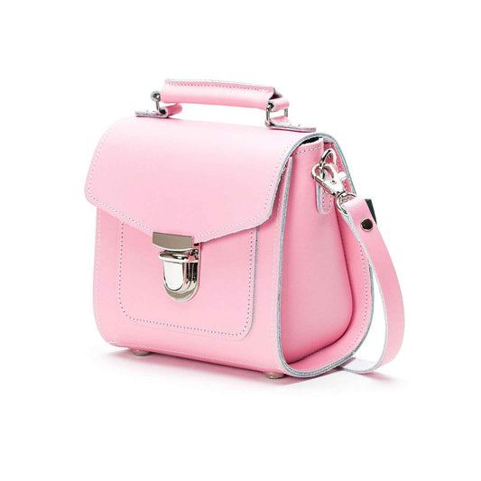 Handmade Leather Sugarcube Handbag - Pastel Pink