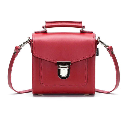 Handmade Leather Sugarcube Handbag - Red