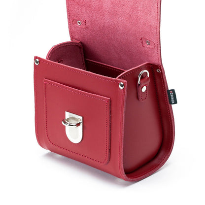 Handmade Leather Sugarcube Handbag - Red