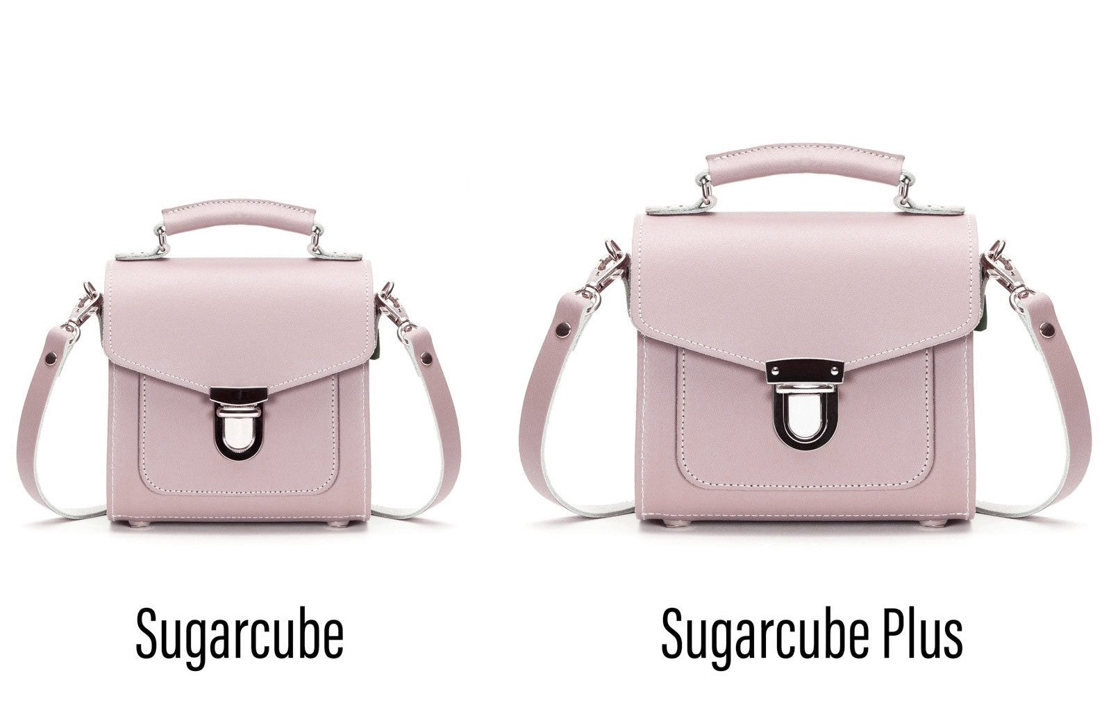 Handmade Leather Sugarcube Handbag - Rose Quartz  