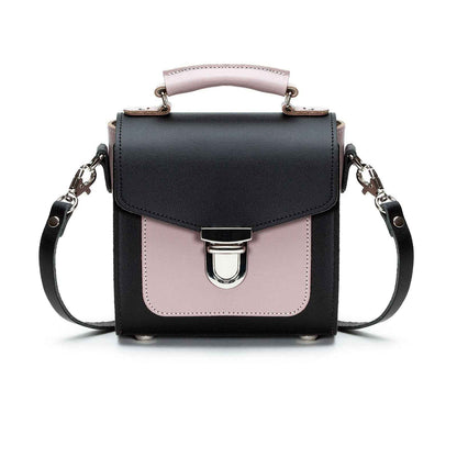 Handmade Leather Sugarcube Handbag - Rose Truffle