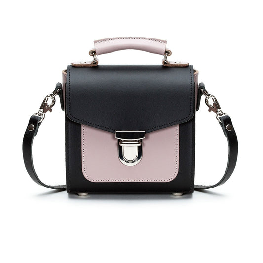 Handmade Leather Sugarcube Handbag - Rose Truffle  