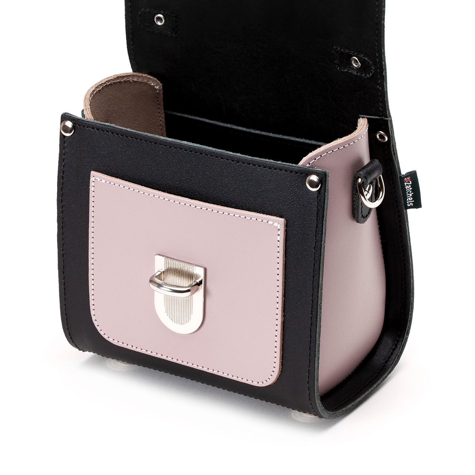 Handmade Leather Sugarcube Handbag - Rose Truffle  