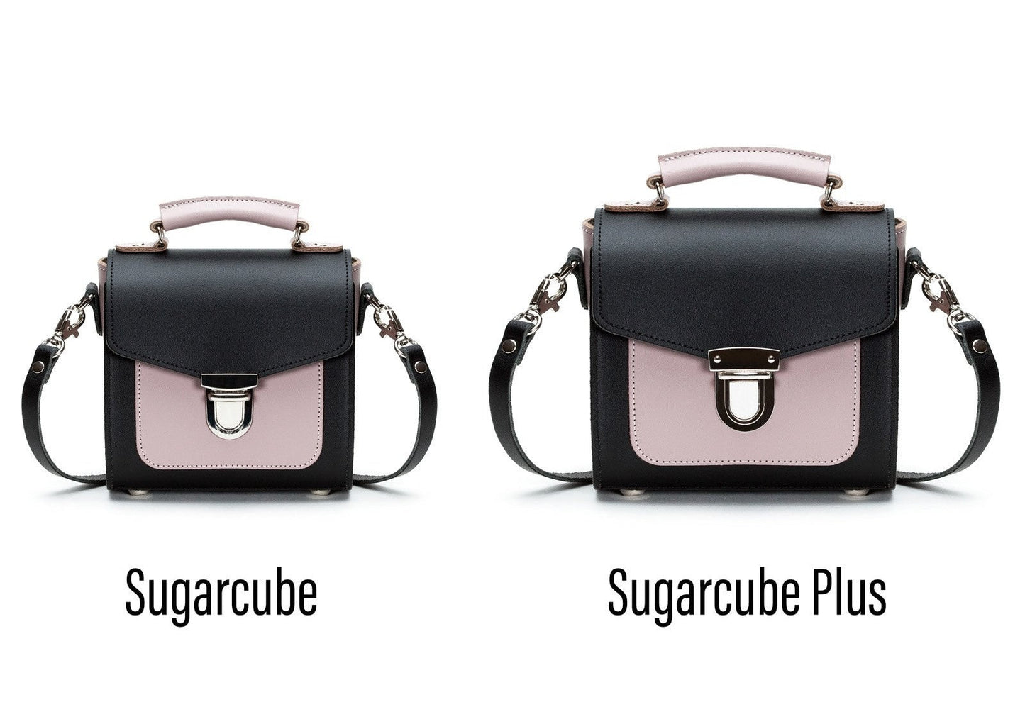 Handmade Leather Sugarcube Handbag - Rose Truffle  