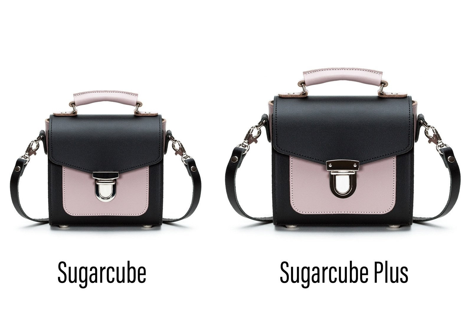 Handmade Leather Sugarcube Handbag - Rose Truffle  