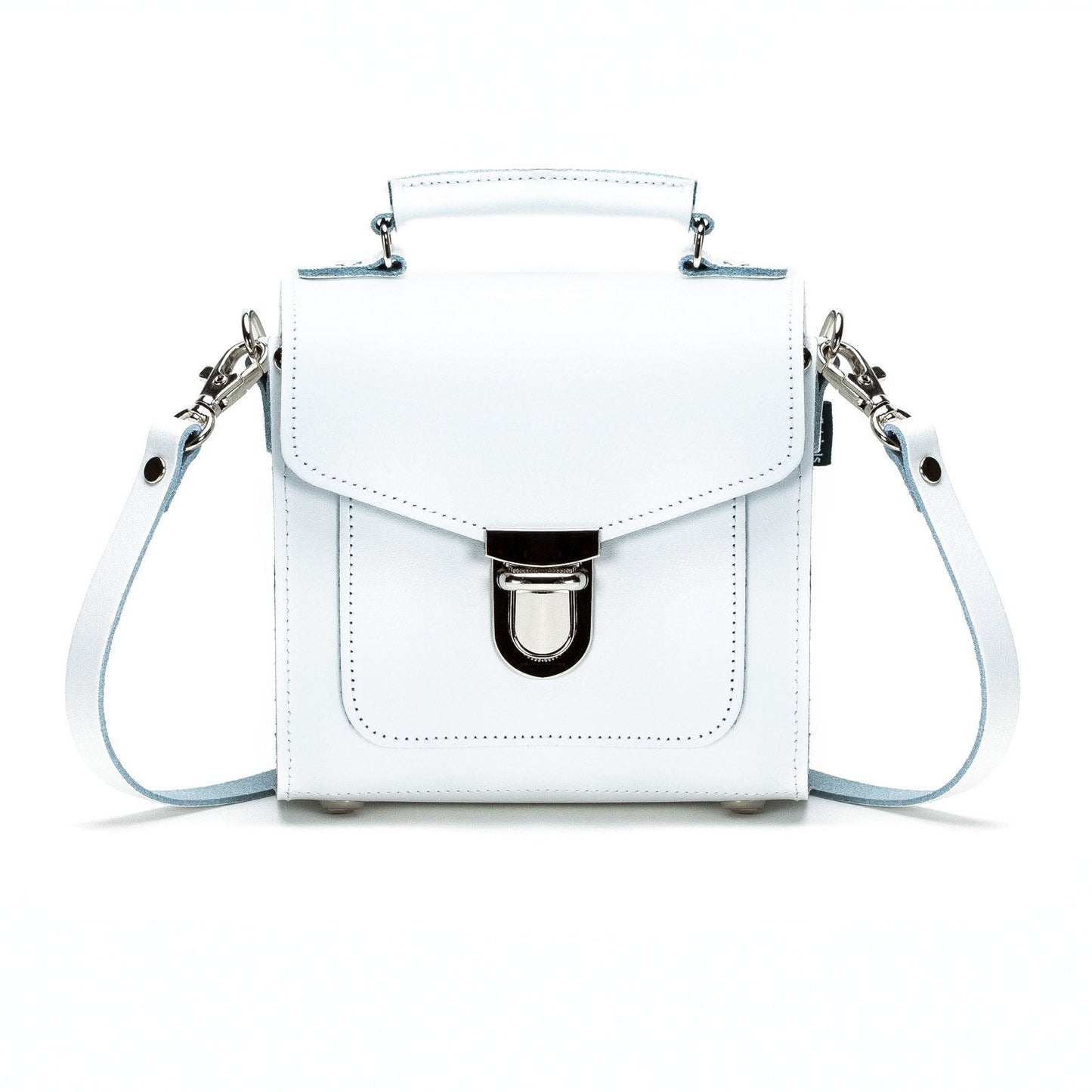 Handmade Leather Sugarcube Handbag - White  