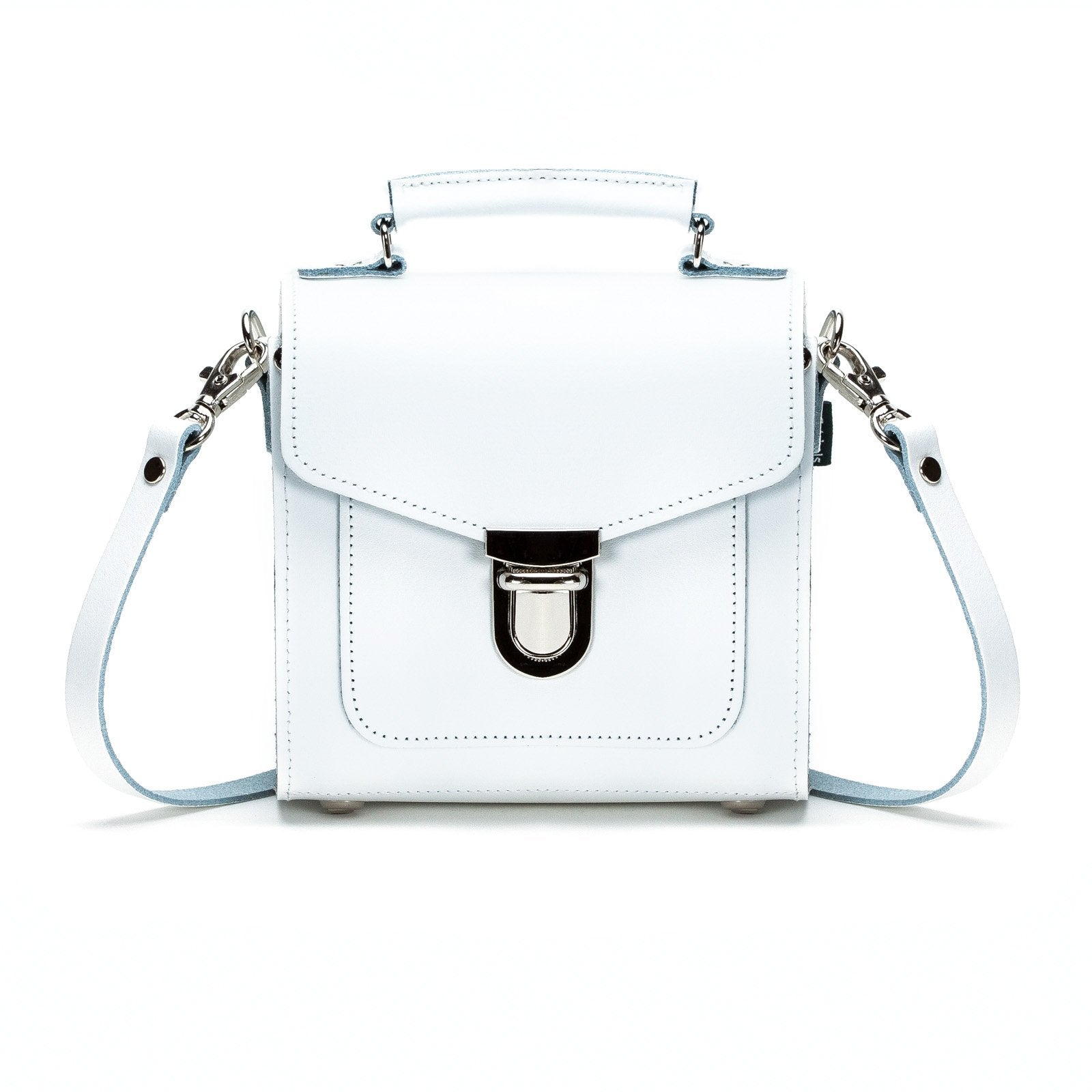 Handmade Leather Sugarcube Handbag - White  
