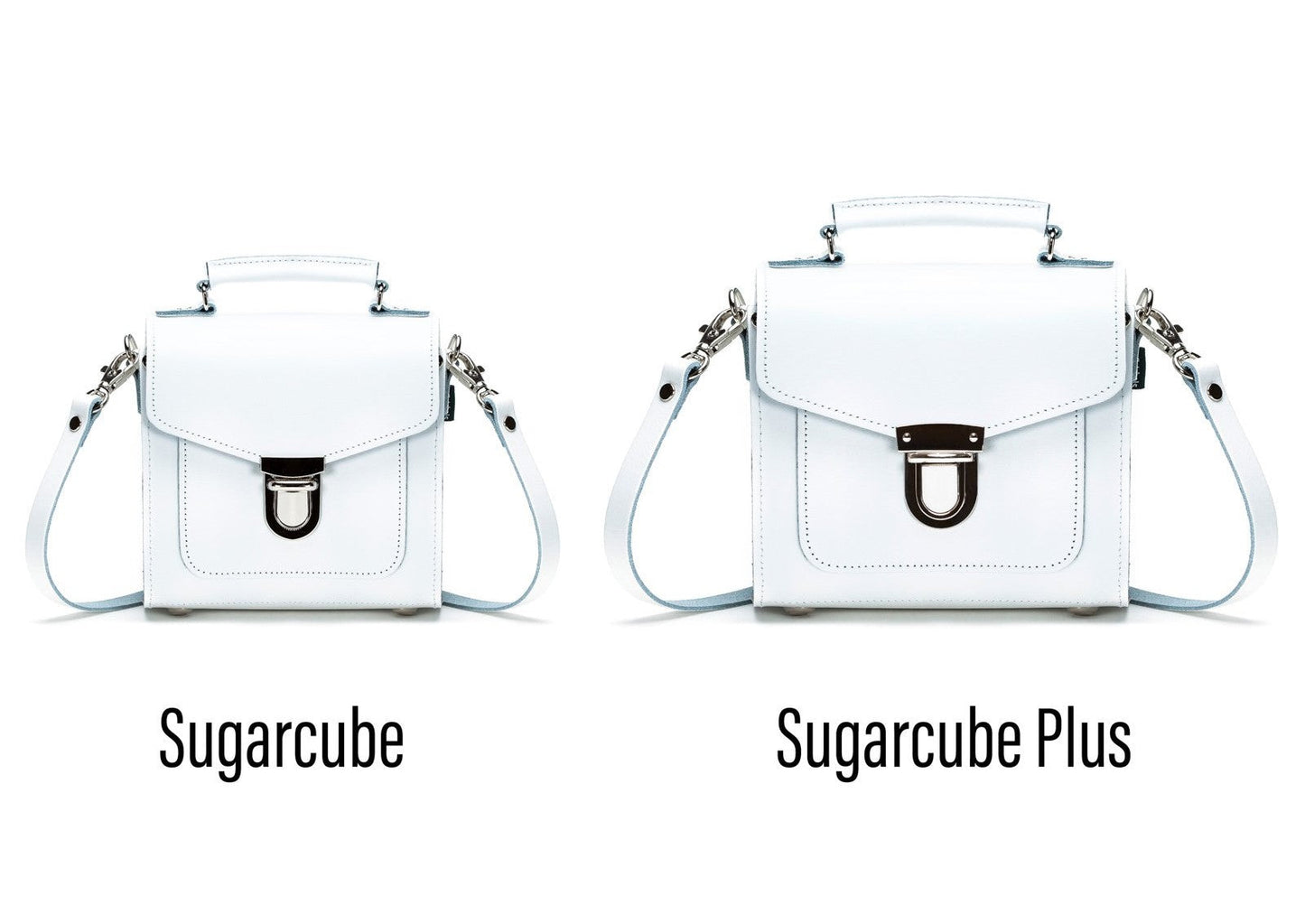 Handmade Leather Sugarcube Handbag - White  