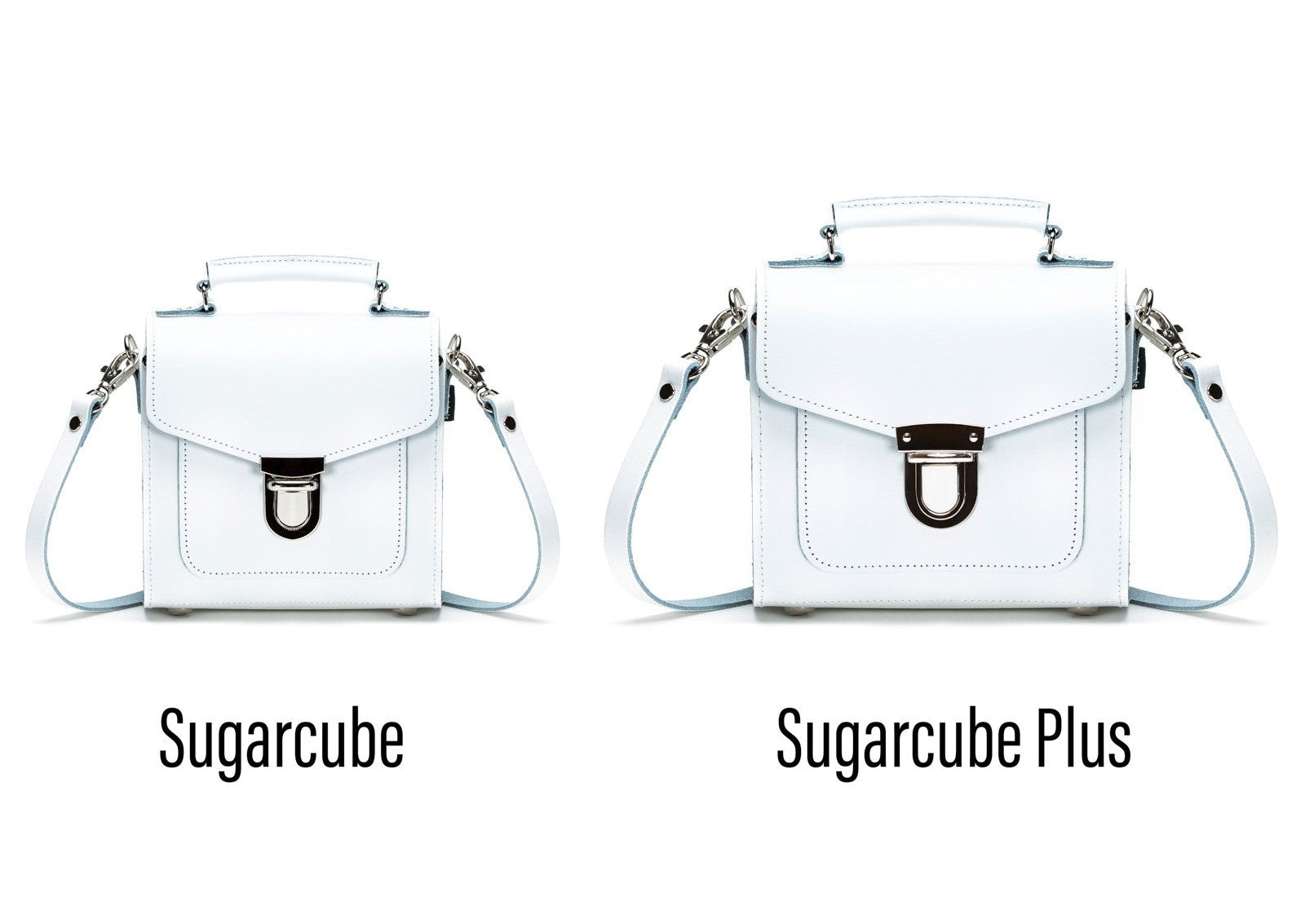 Handmade Leather Sugarcube Handbag - White  