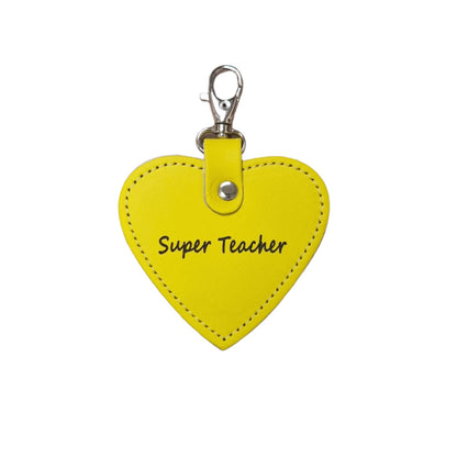 Leather Charm for Teacher - Free Engraving - Assorted Colours  