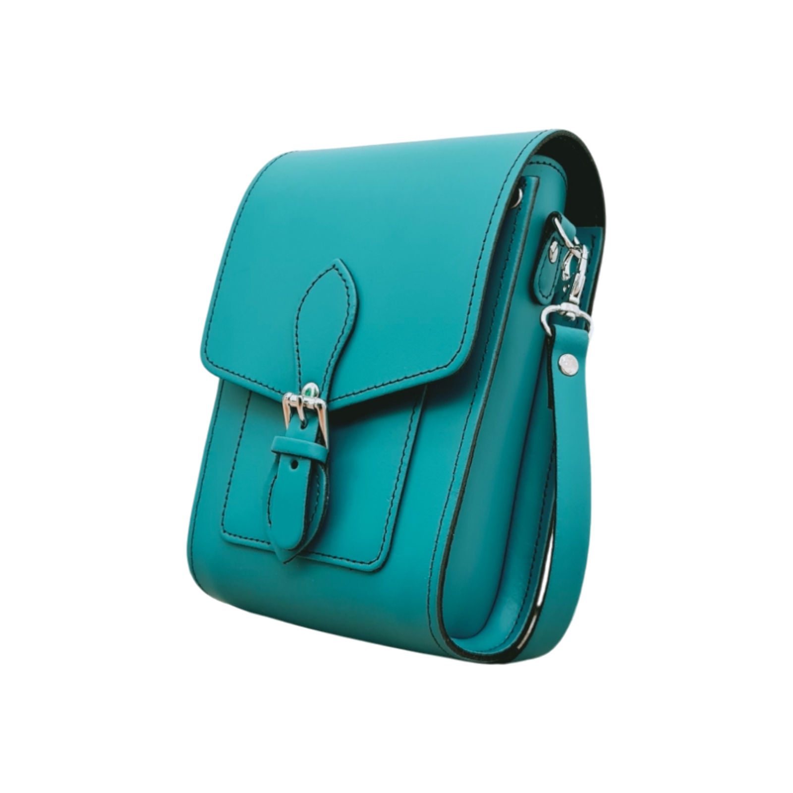 Handmade Leather Festival Phone Bag - Teal  