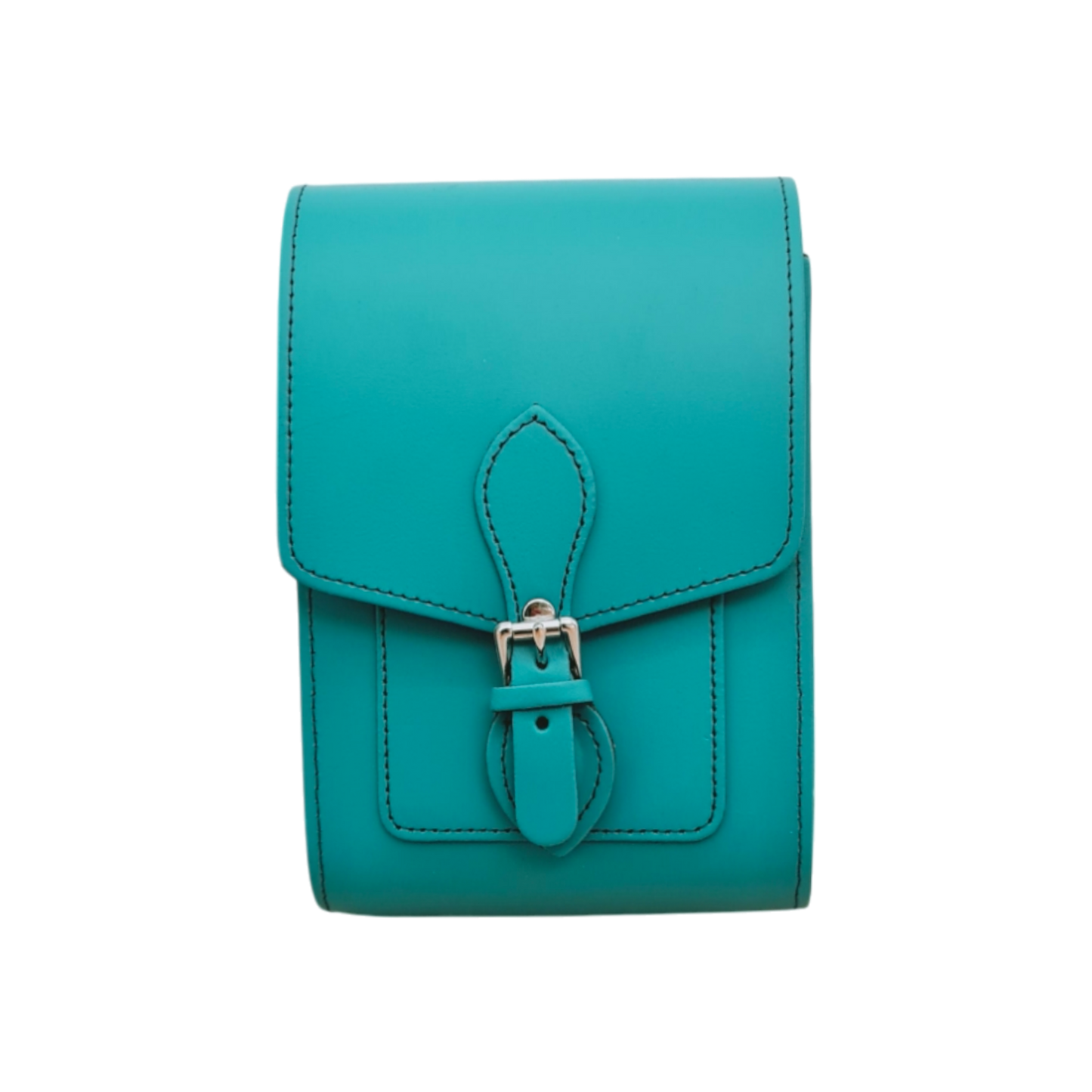 Handmade Leather Festival Phone Bag - Teal  
