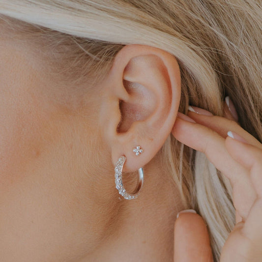 Silver Hebe Hoops